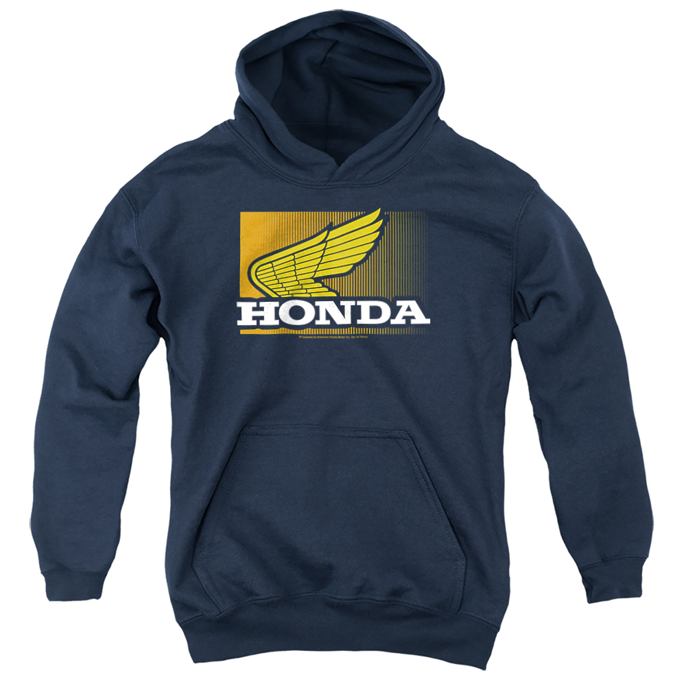HNDA128-YFTH-1 Honda Wing Gradient Youth Hooded Sweatshirt, Navy - Small