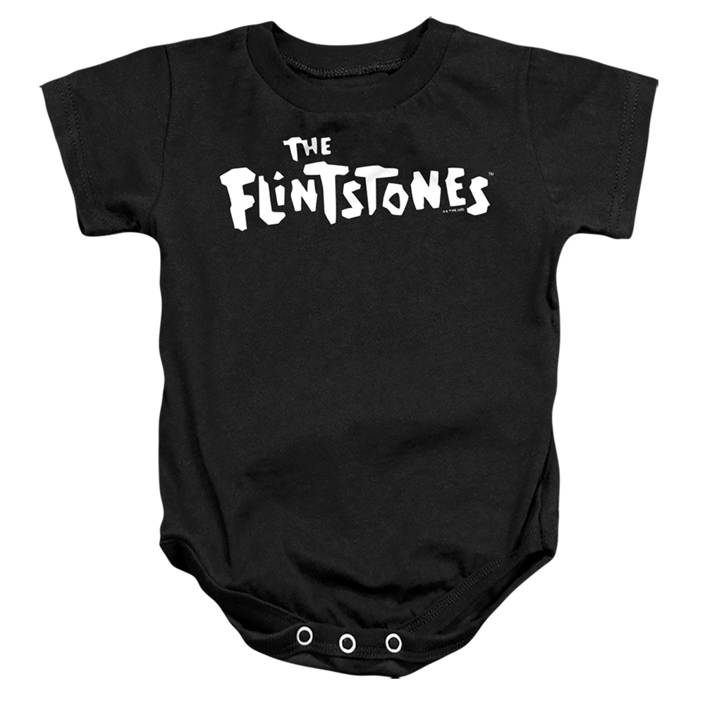 HNB444-SS-2 Flintstones Logo 1 Infant Snapsuit, Black - Medium - 12 Month
