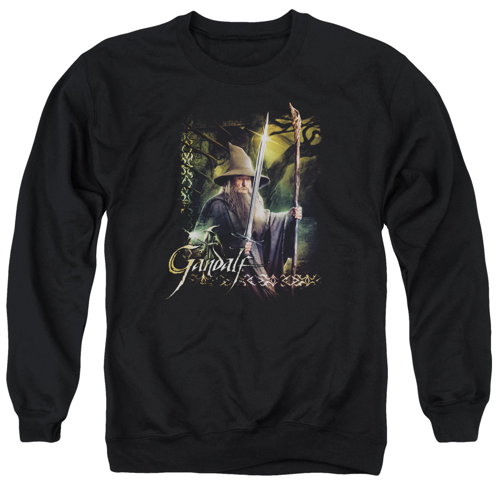 HOB2018-AS-2 Hobbit Sword & Staff Adult Crewneck Sweatshirt, Black - Medium