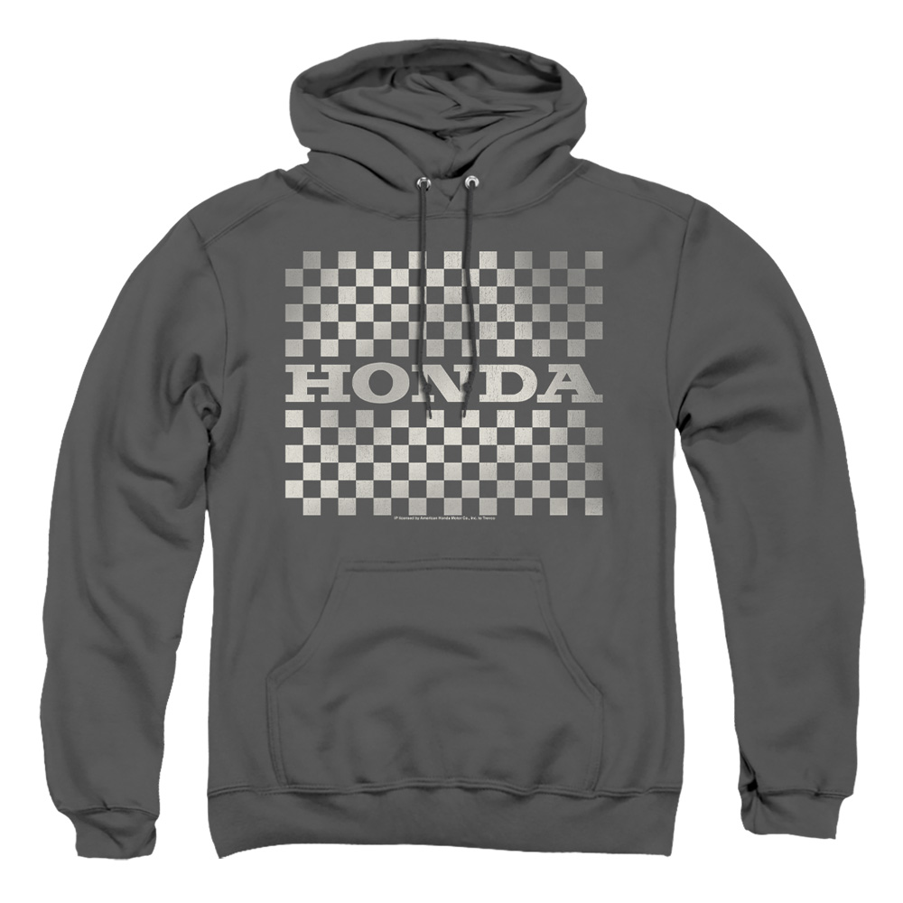 HNDA141-AFTH-2 Honda Checkers Logo Adult Pullover Hoodie, Charcoal - Medium