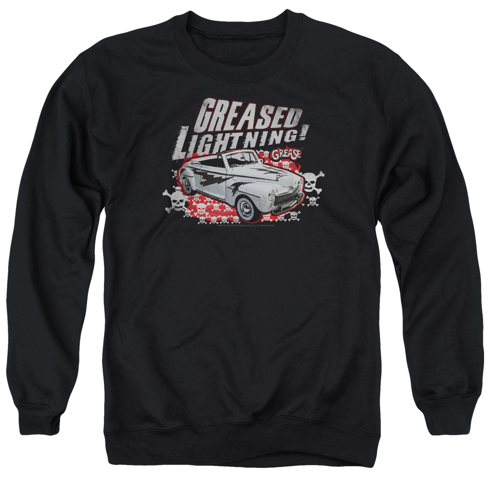 PAR273-AS-2 Grease Greased Lightning Adult Crewneck Sweatshirt, Black - Medium