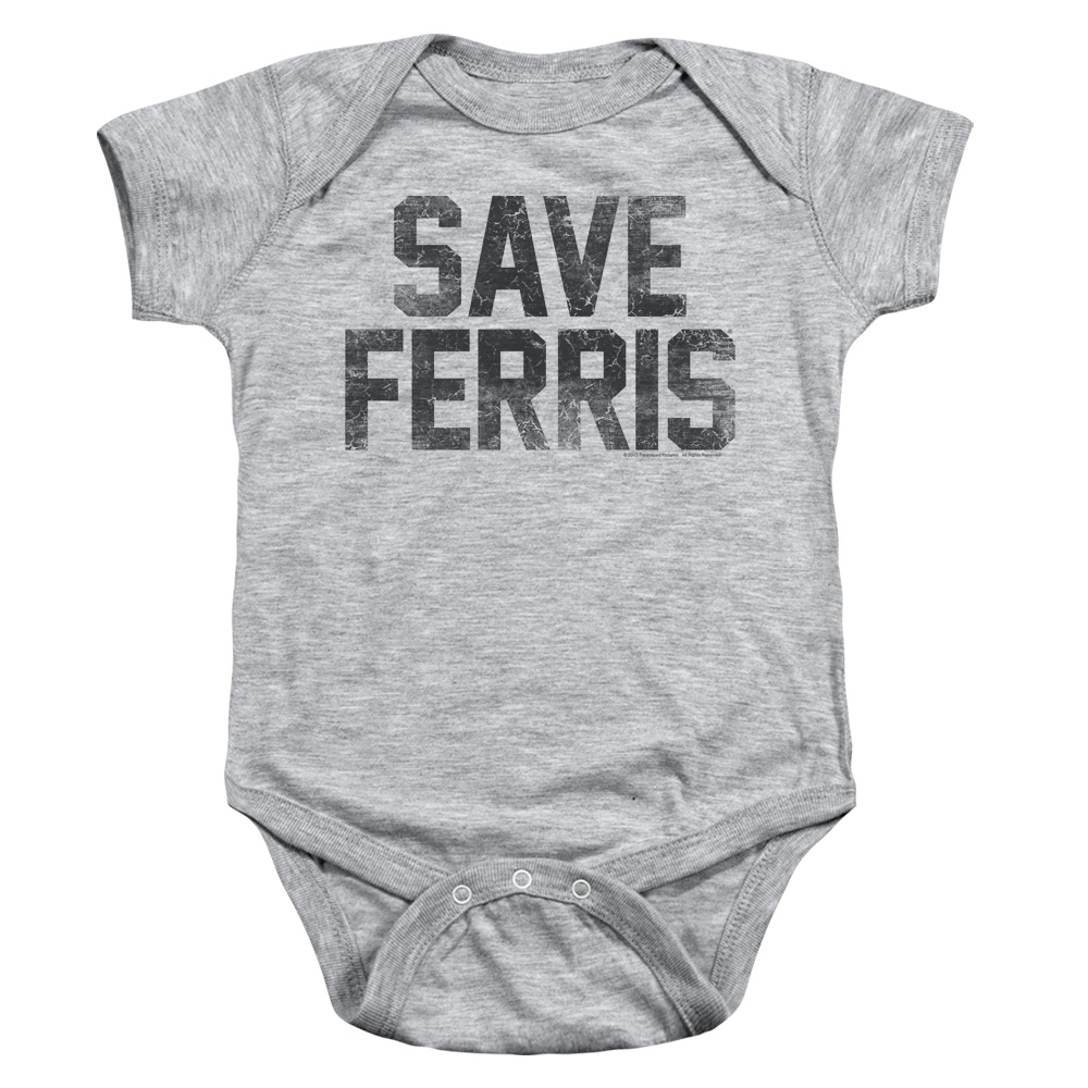 PAR399-SS-4 Ferris Bueller Save Ferris Infant Snapsuit, Athletic Heather - Extra Large - 24 Month