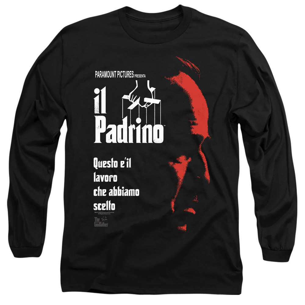 PAR800-AL-4 Godfather Italian Profile Adult Long Sleeve T-Shirt, Black - Extra Large