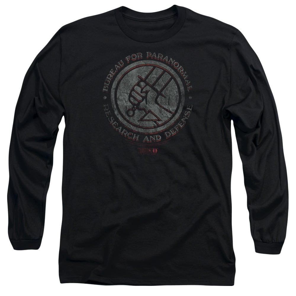 UNI478-AL-2 Hellboy II Bprd Stone Adult Long Sleeve T-Shirt, Black - Medium