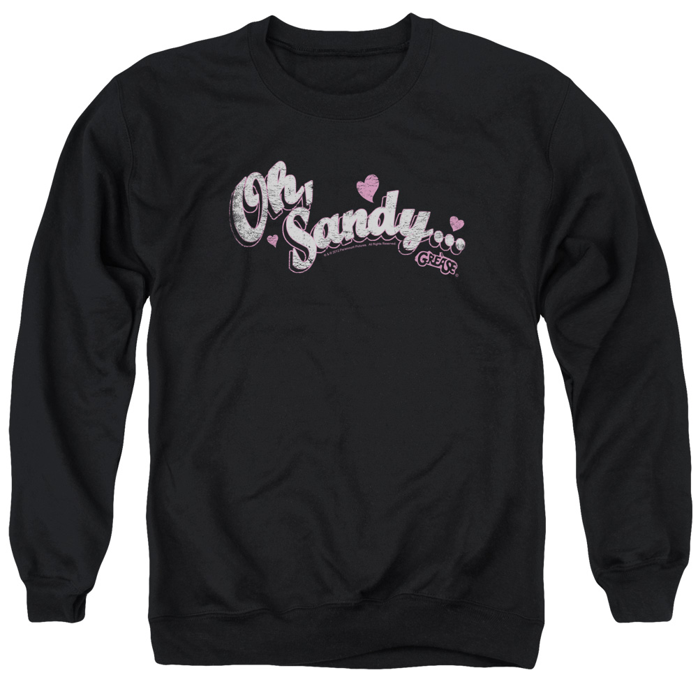 PAR488-AS-2 Grease Oh Sandy Adult Crewneck Sweatshirt, Black - Medium