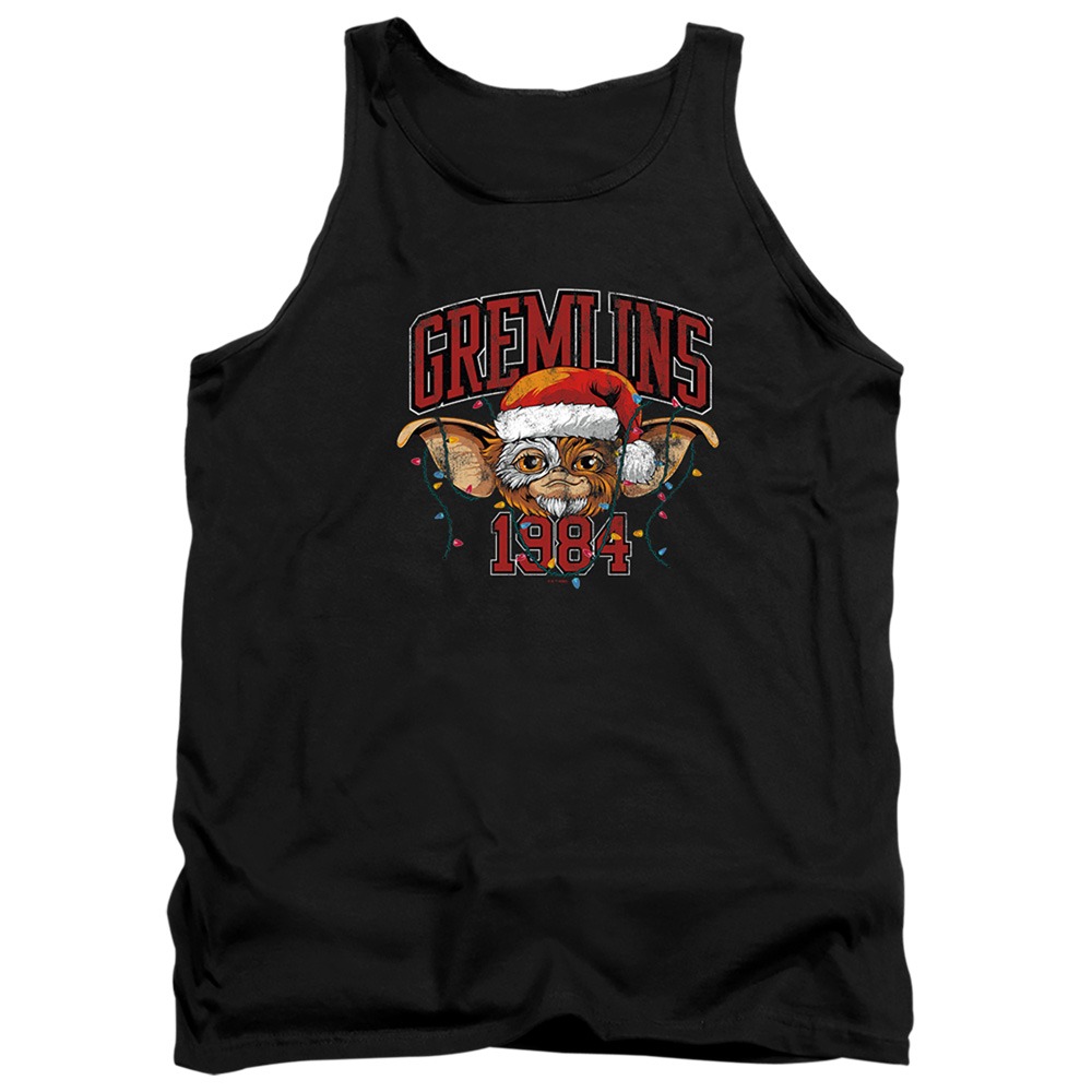 WBM10087-TK-2 Gremlins Varsity Christmas Adult Tank Top, Black - Medium