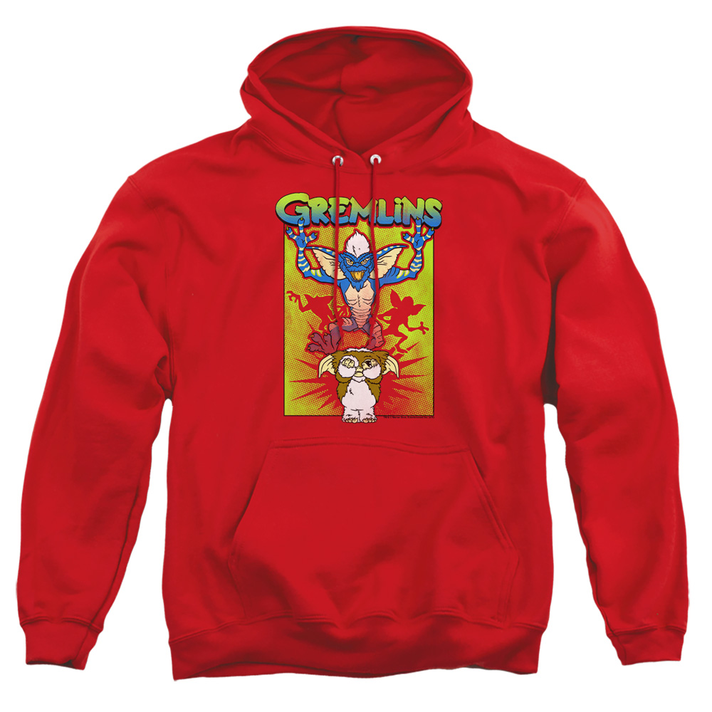 WBM864-AFTH-2 Gremlins Be Afraid Adult Pullover Hoodie, Red - Medium