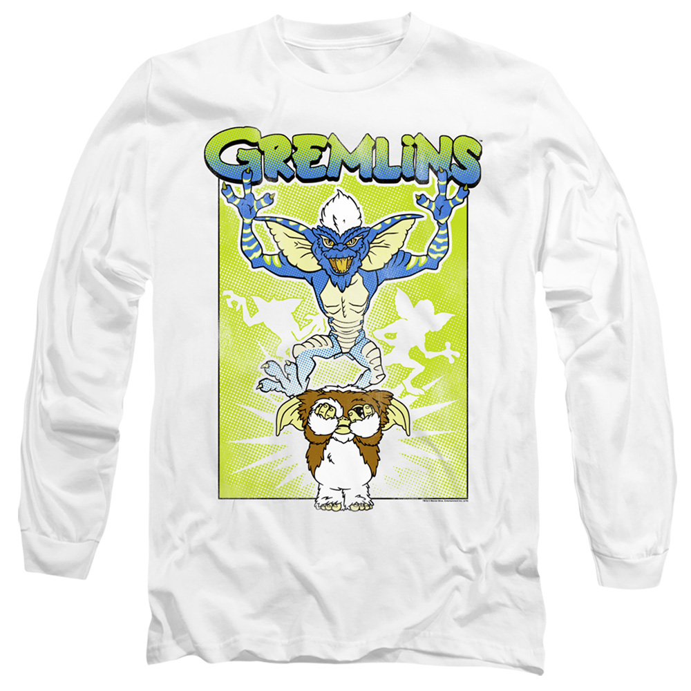 WBM864C-AL-2 Gremlins Be Afraid Adult Long Sleeve T-Shirt, White - Medium