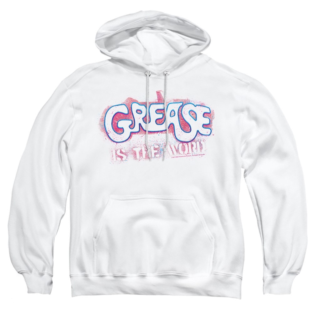 PAR135-AFTH-5 Grease Grease Is The Word Adult Pullover Hoodie, White - 2X