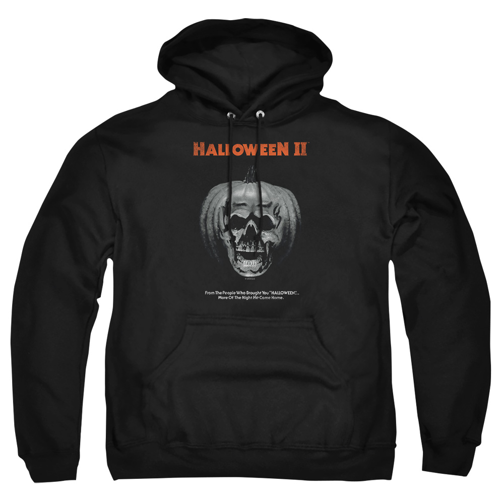UNI890-AFTH-2 Halloween II Pumpkin Poster Adult Pullover Hoodie, Black - Medium