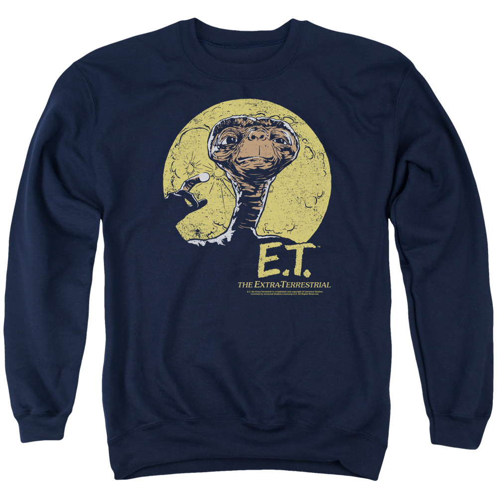 UNI980-AS-4 ET Moon Frame Adult Crewneck Sweatshirt, Navy - Extra Large