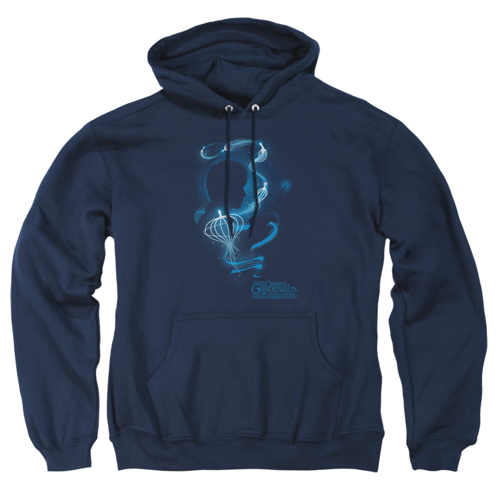 WB281-AFTH-2 Fantastic Beasts 2 T Silhouette Adult Pullover Hoodie, Navy - Medium