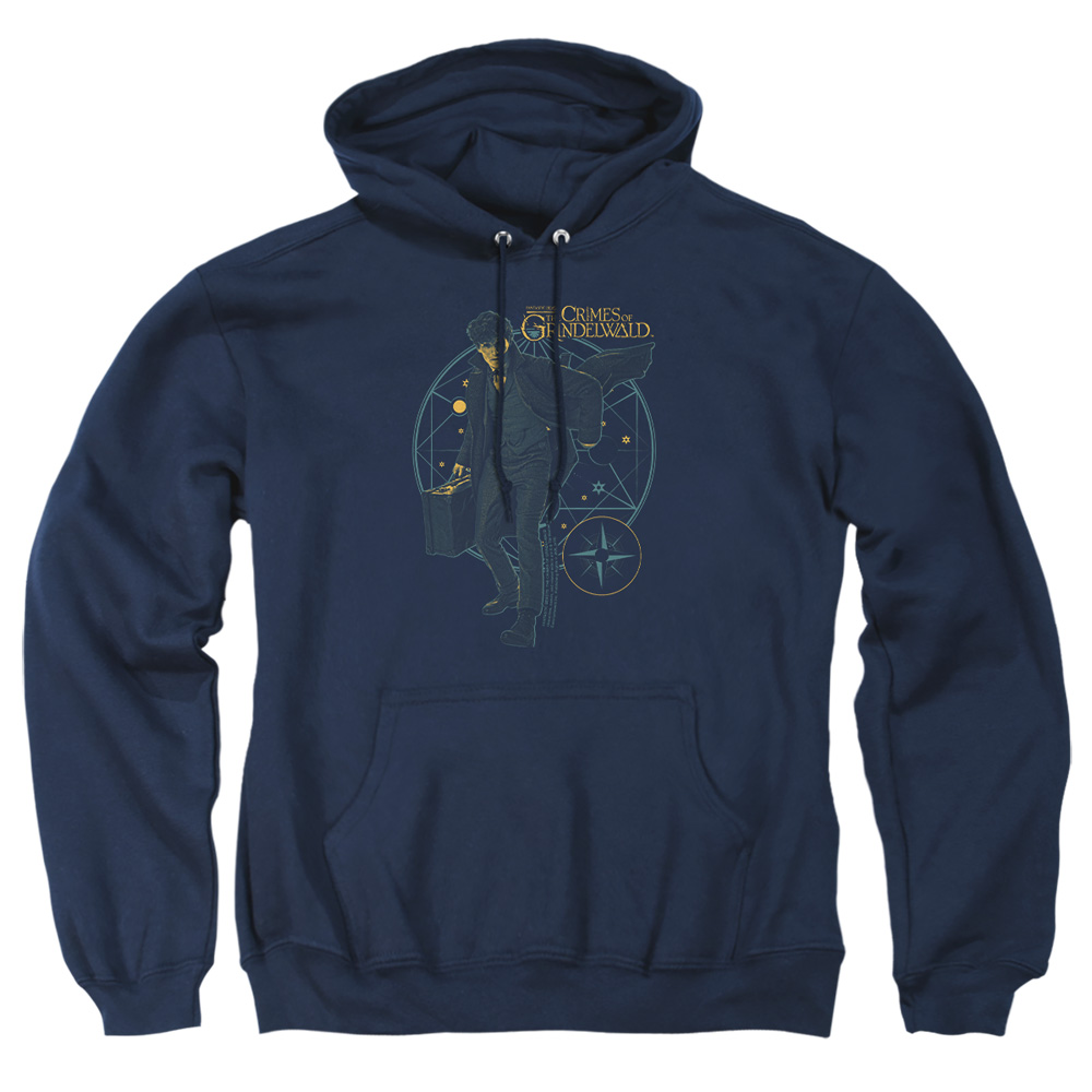WB285-AFTH-3 Fantastic Beasts 2 Suitcase Adult Pullover Hoodie, Navy - Large