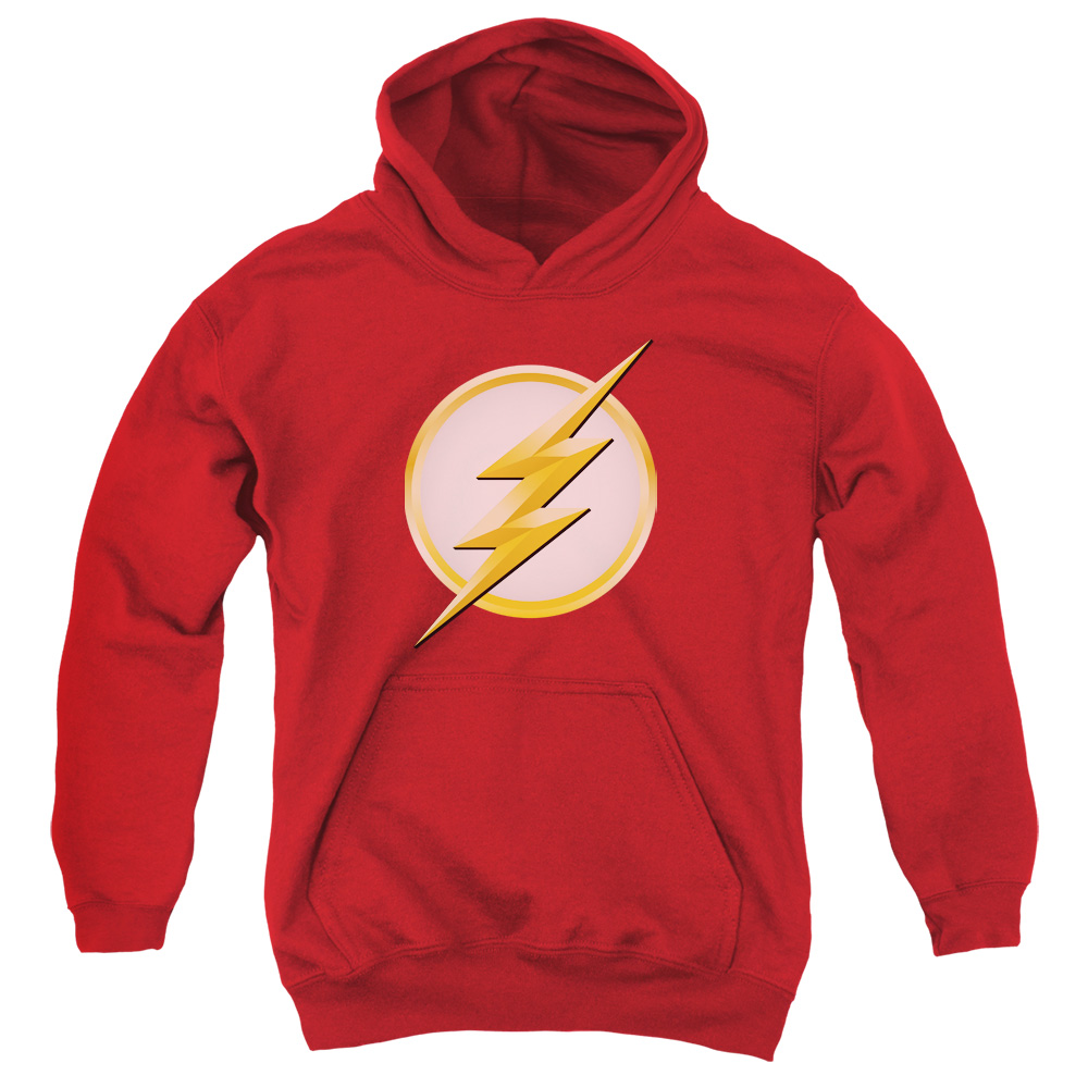 FLSH110-YFTH-1 Flash Logo Youth Hooded Sweatshirt, Red - Small