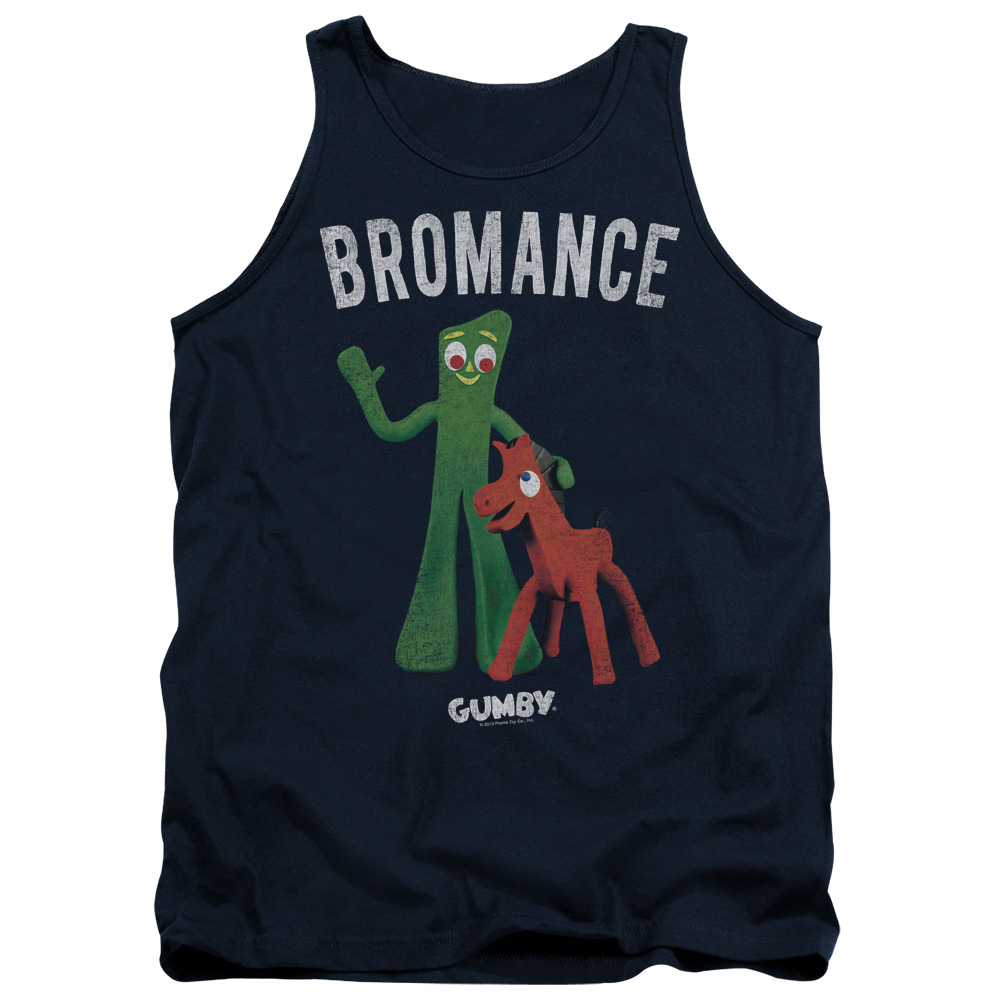 GMB119-TK-2 Gumby Bromance Adult Tank Top, Navy - Medium