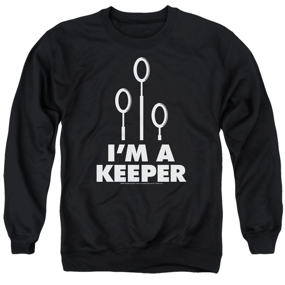 HP8076-AS-2 Harry Potter Keeper Adult Crewneck Sweatshirt, Black - Medium