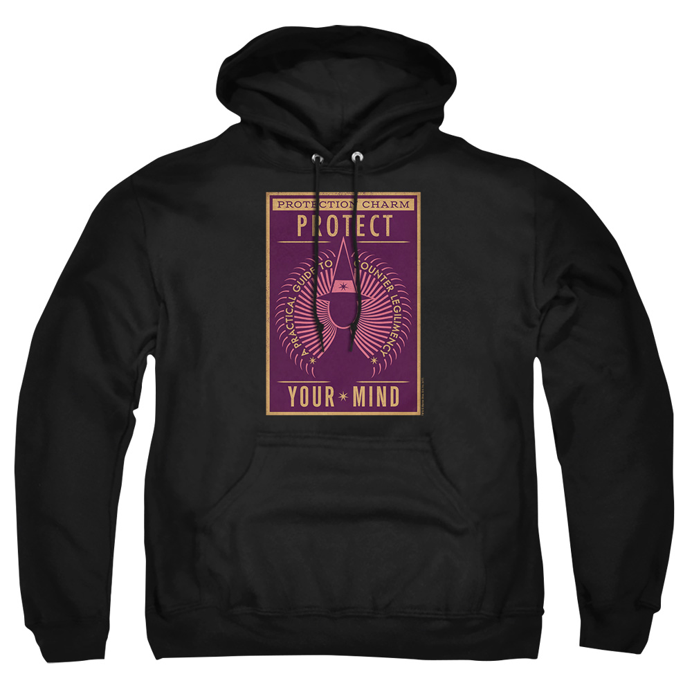 WB237-AFTH-3 Fantastic Beasts Protect Your Mind Adult Pullover Hoodie, Black - Large