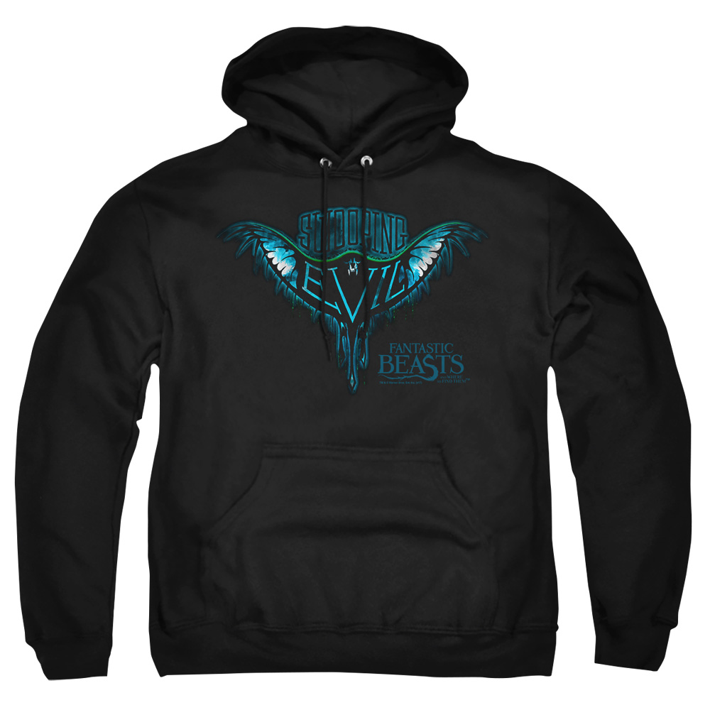 WB238-AFTH-5 Fantastic Beasts Swooping Evil Adult Pullover Hoodie, Black - 2X