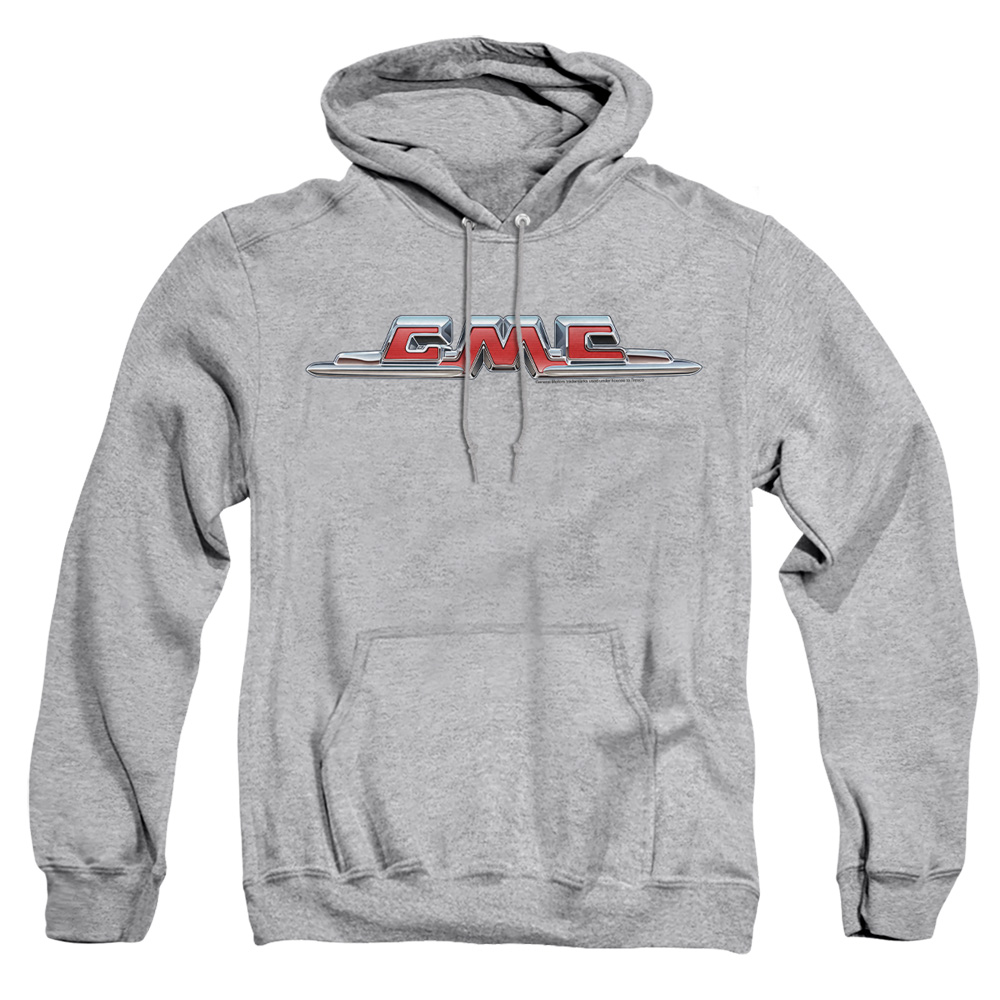GMC100-AFTH-2 GMC Chrome Logo Adult Pullover Hoodie, Athletic Heather - Medium