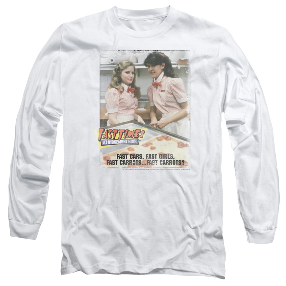 UNI160-AL-3 Fast Times Ridgemont High Fast Carrots Adult Long Sleeve T-Shirt, White - Large