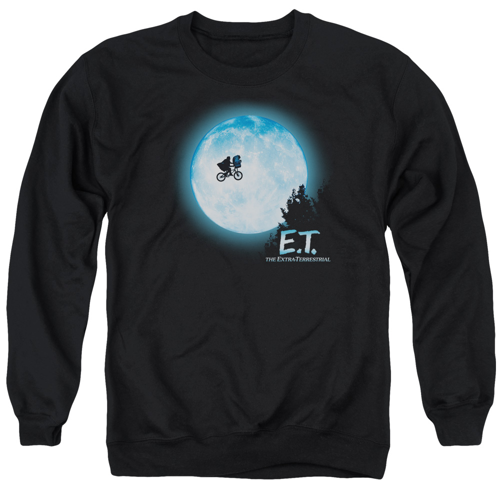 UNI100-AS-2 ET Moon Scene Adult Crewneck Sweatshirt, Black - Medium
