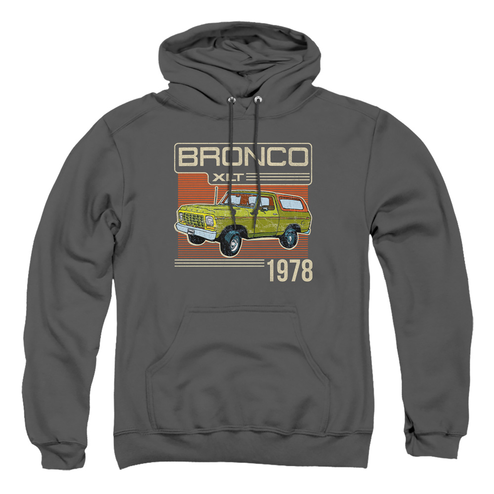 FORD116-AFTH-2 Ford Bronco 1978 Adult Pullover Hoodie, Charcoal - Medium