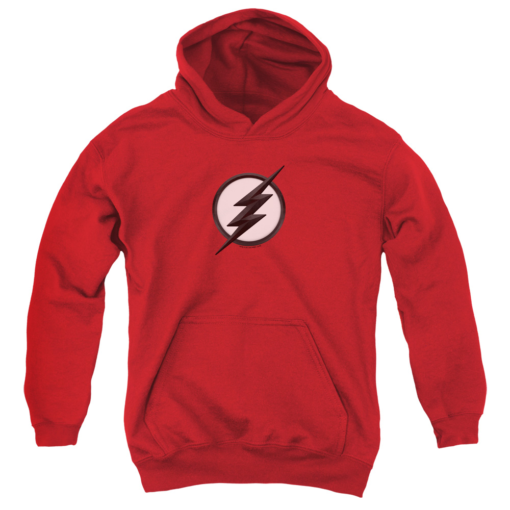 FLSH124-YFTH-2 Flash Jesse Quick Logo Youth Hooded Sweatshirt, Red - Medium