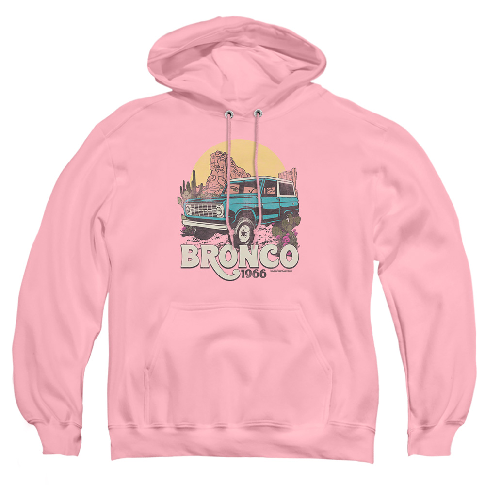 FORD10000-AFTH-2 Ford Bronco Desert Ride Adult Pullover Hoodie, Pink - Medium