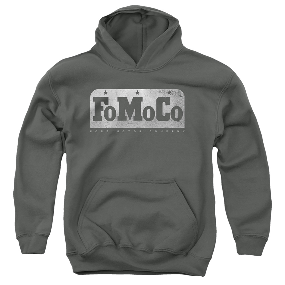 FORD150-YFTH-2 Ford Fomoco Youth Hooded Sweatshirt, Charcoal - Medium