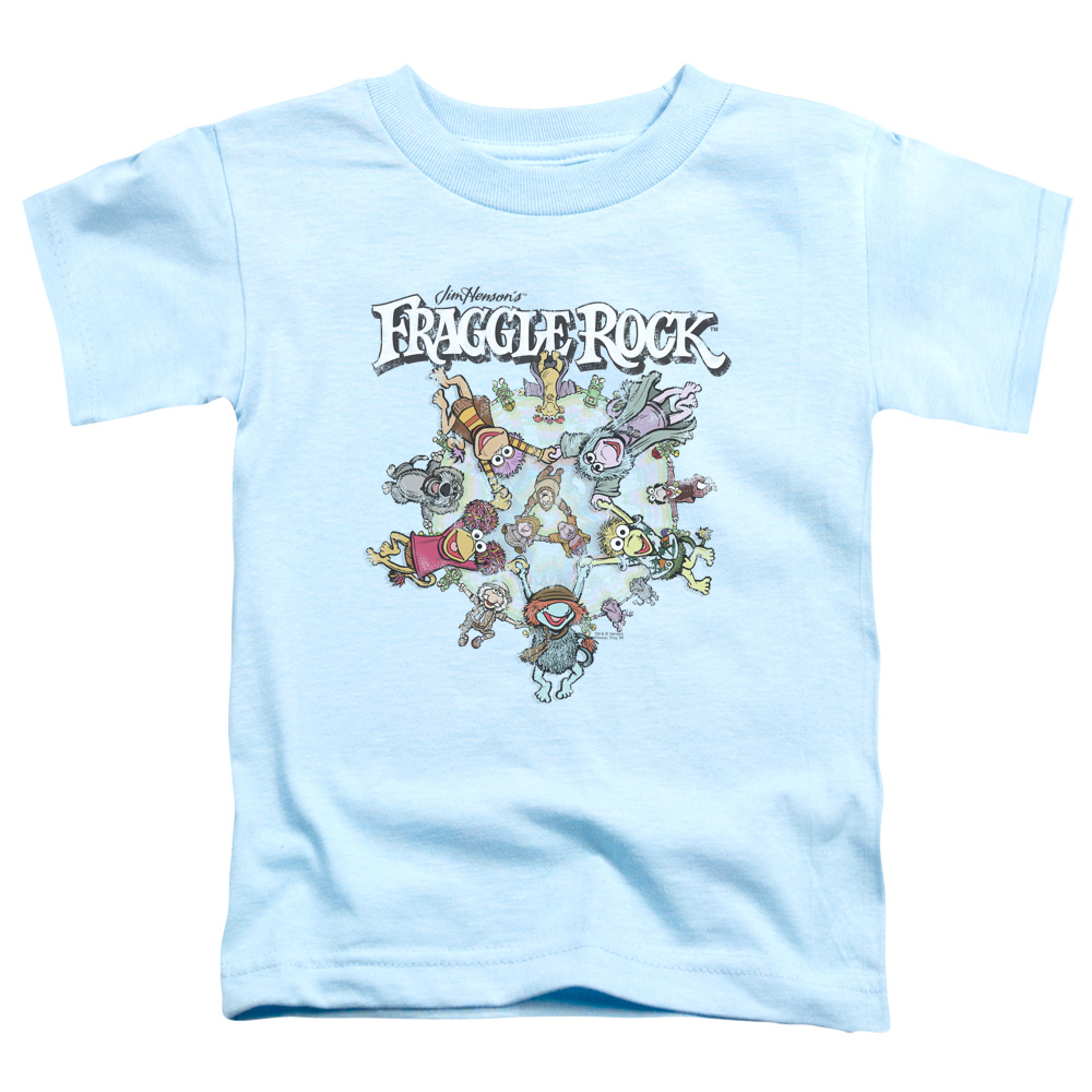 FR117-TT-2 Fraggle Rock Spinning Gang Toddler Short Sleeve T-Shirt, Light Blue - Medium 3T