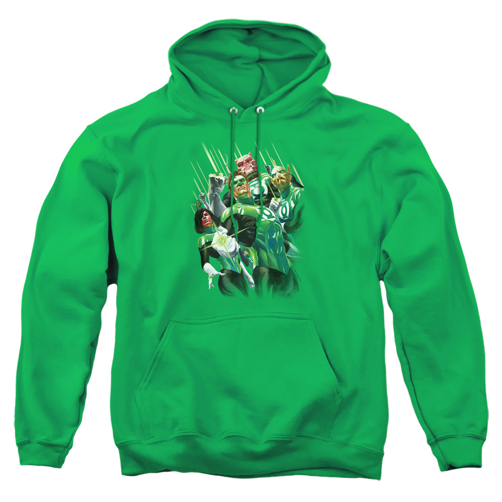 GL259-AFTH-3 Gl Power of the Rings Adult Pullover Hoodie, Kelly Green - Large