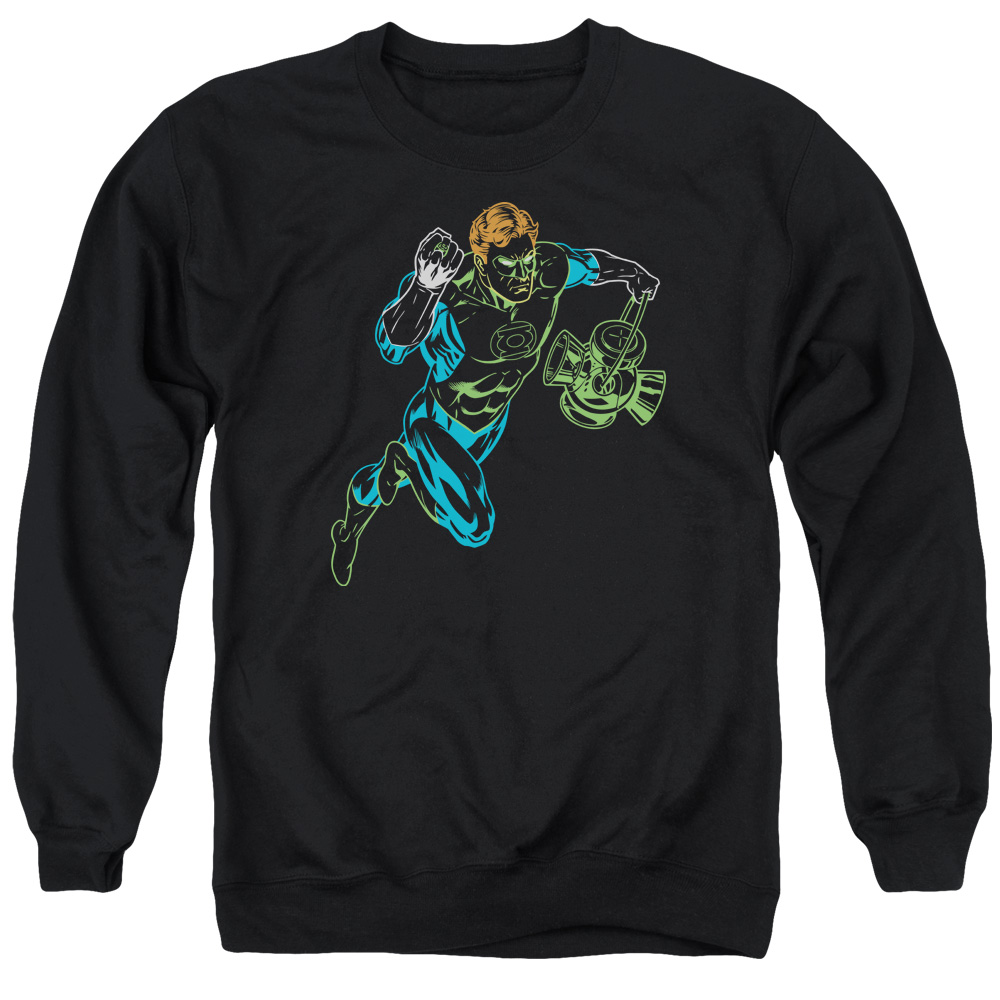 GL255-AS-4 Gl Neon Lantern Adult Crewneck Sweatshirt, Black - Extra Large