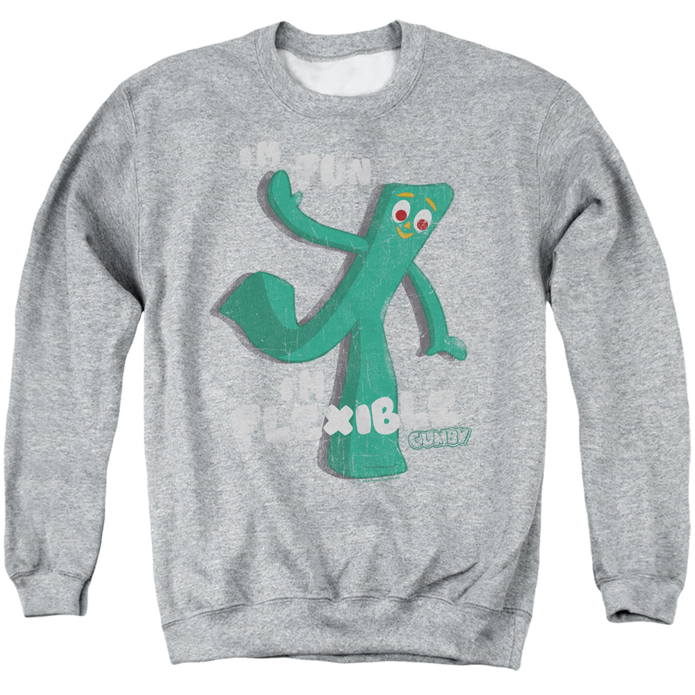 GMB140-AS-2 Gumby Flex Adult Crewneck Sweatshirt, Athletic Heather - Medium