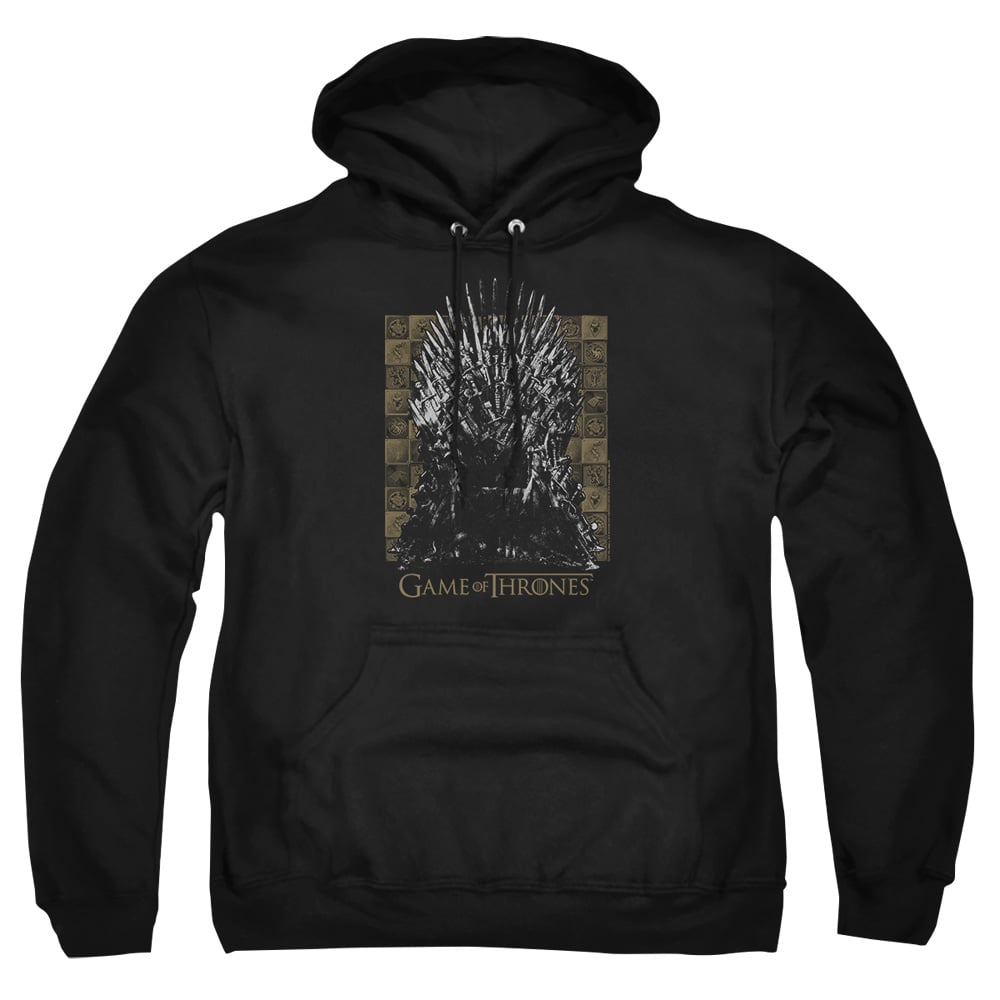GOT100-AFTH-5 Game of Thrones Iron Throne Adult Pullover Hoodie, Black - 2X