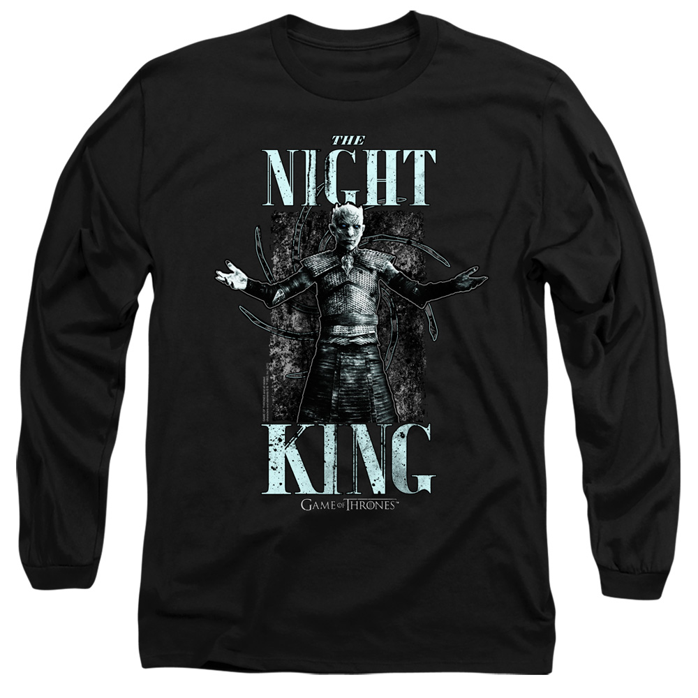GOT101-AL-3 Game of Thrones The Night King Adult Long Sleeve T-Shirt, Black - Large