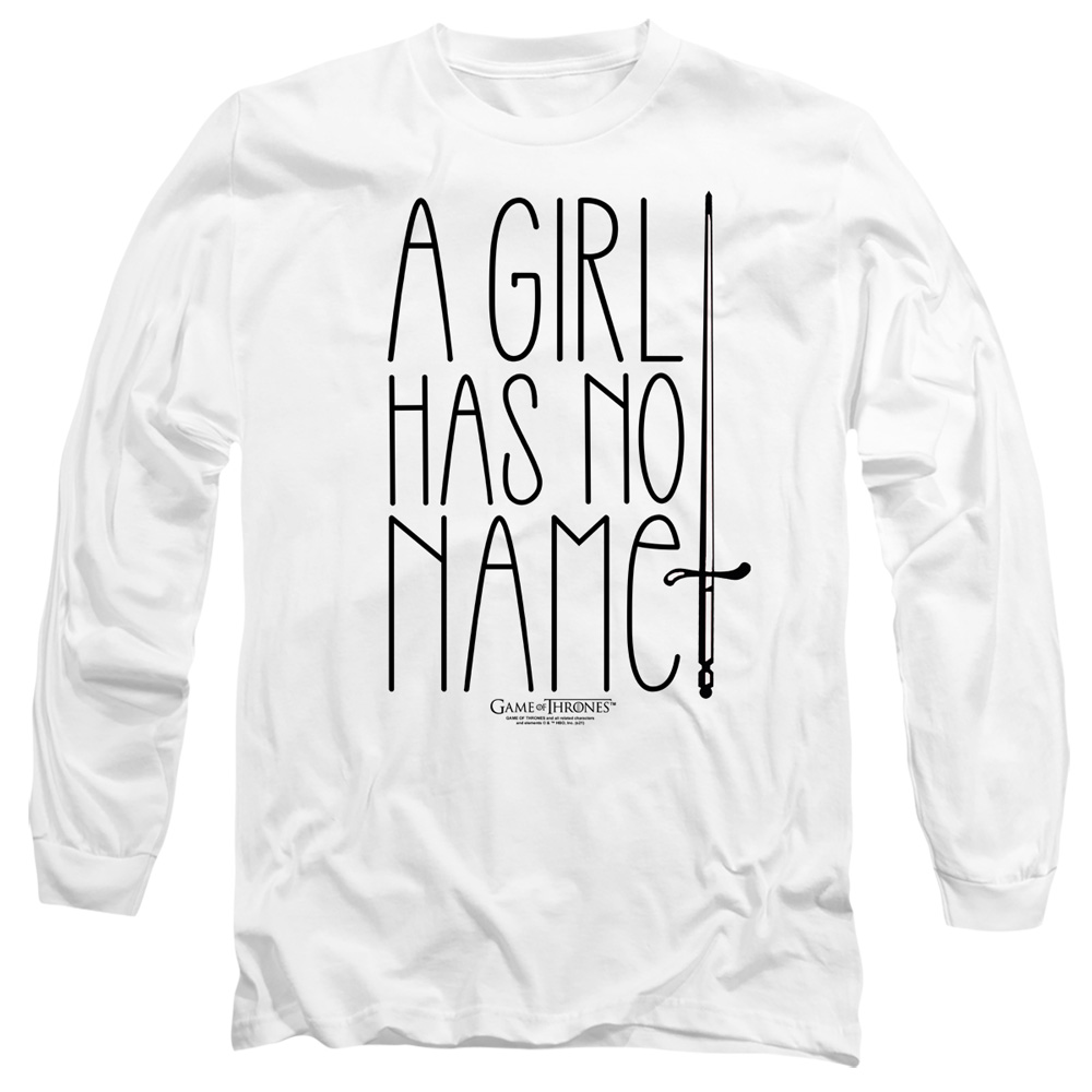 GOT234-AL-6 Game of Thrones No Name Adult Long Sleeve T-Shirt, White - 3X