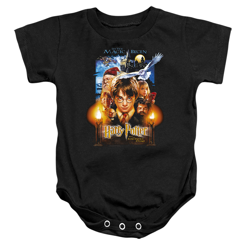HP1048-SS-2 Harry Potter Sorcerers Stone Poster Infant Snapsuit, Black - Medium - 12 Month