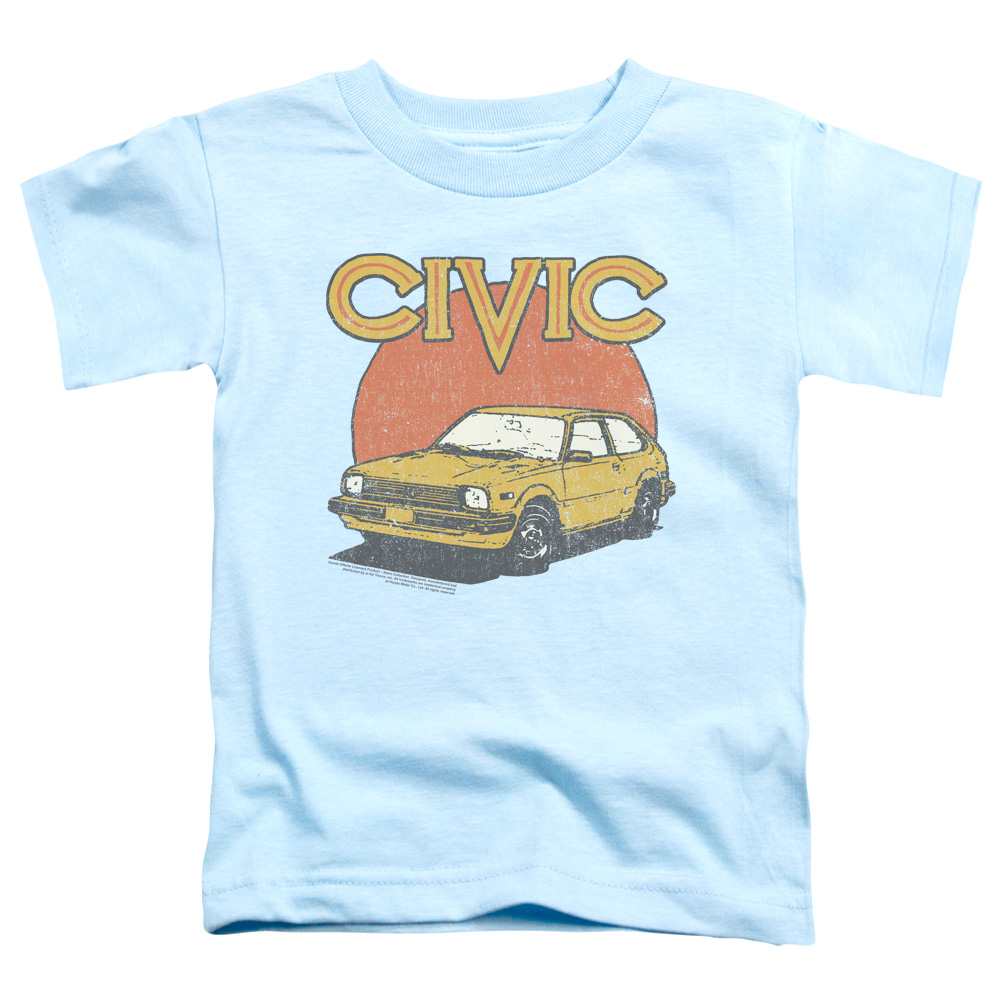 HNDA122-TT-2 Honda Retro Civic Toddler Short Sleeve T-Shirt, Light Blue - Medium 3T