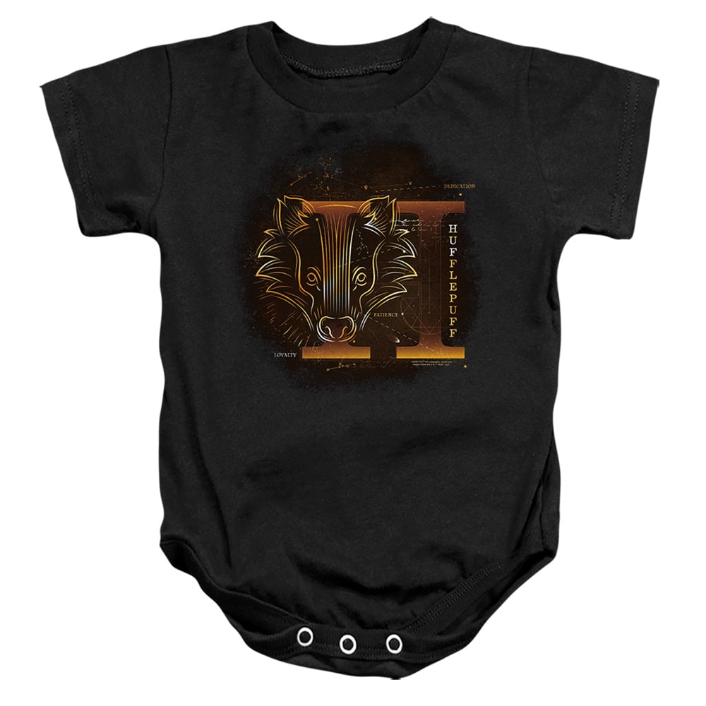 HP8476-SS-3 Harry Potter Celestial Nomad Hufflepuff Infant Snapsuit, Black - Large - 18 Month