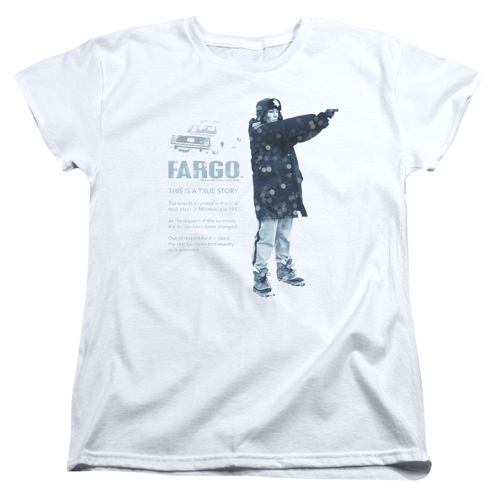 MGM313-WT-2 Fargo This Is A True Story Womens Short Sleeve T-Shirt, White - Medium -  Trevco Sportswear