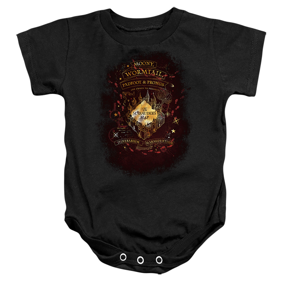 HP8478-SS-4 Harry Potter Celestial Marauders Map Infant Snapsuit, Black - Extra Large - 24 Month