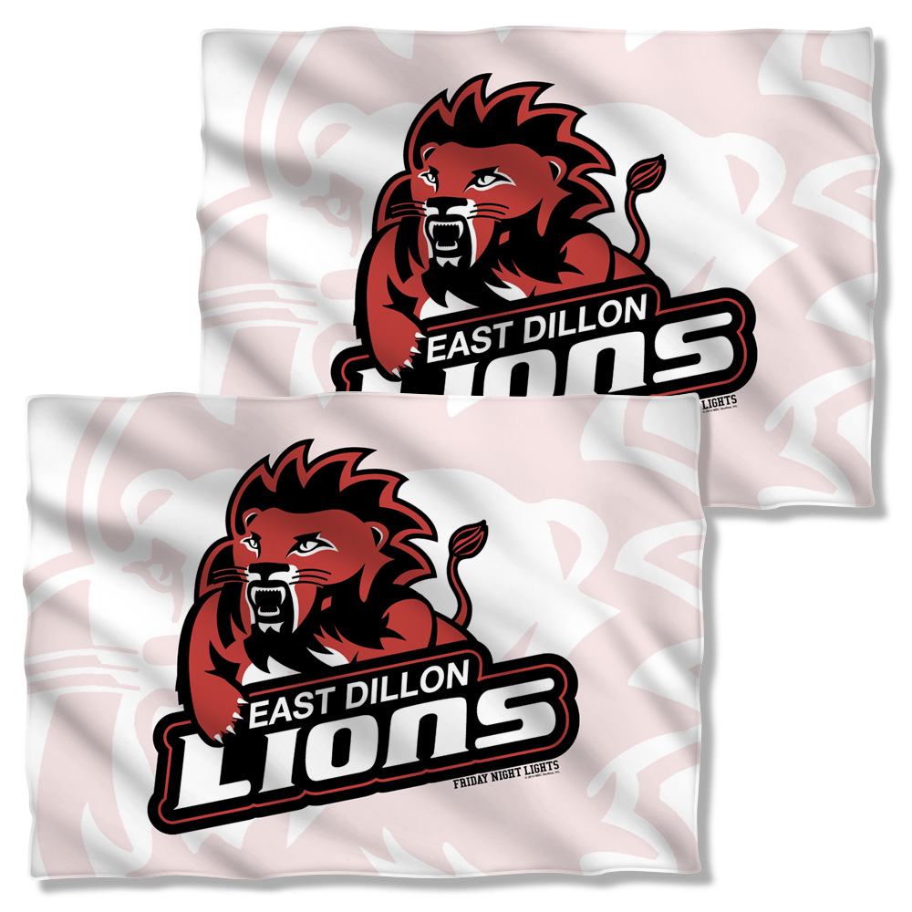 NBC945FB-PLO1-0 Friday Night Lights Lions Front Back Print Pillow Case, White - 20 x 28 in.