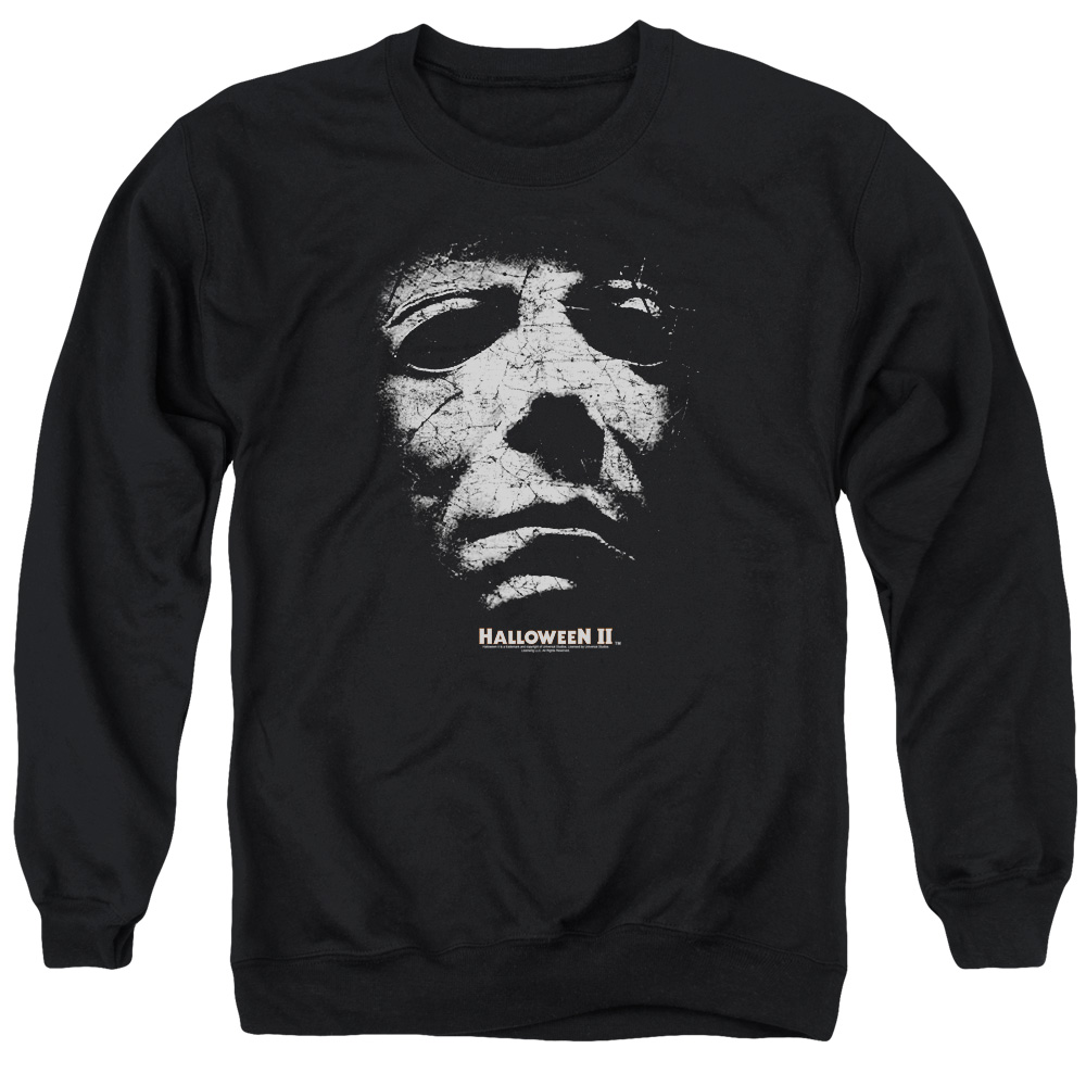 UNI381-AS-2 Halloween II Mask Adult Crewneck Sweatshirt, Black - Medium