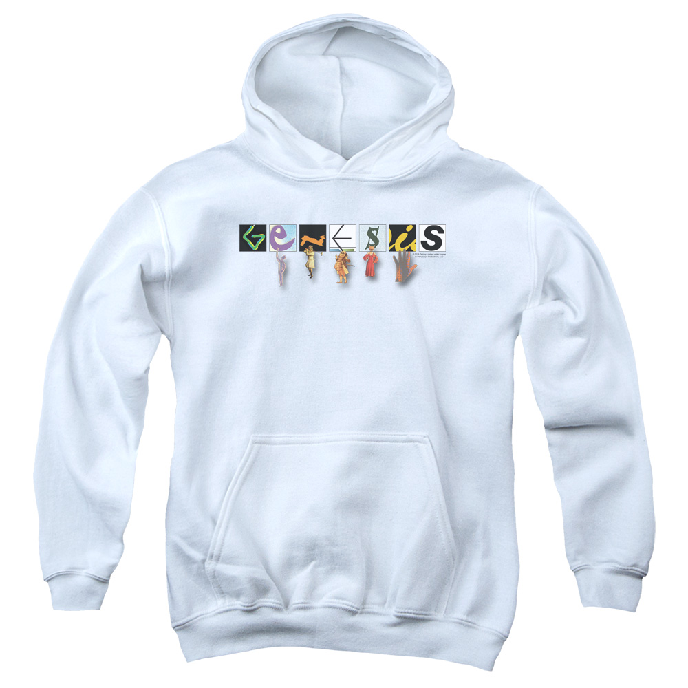 PERRY142-YFTH-1 Genesis Logo Youth Hooded Sweatshirt, White - Small