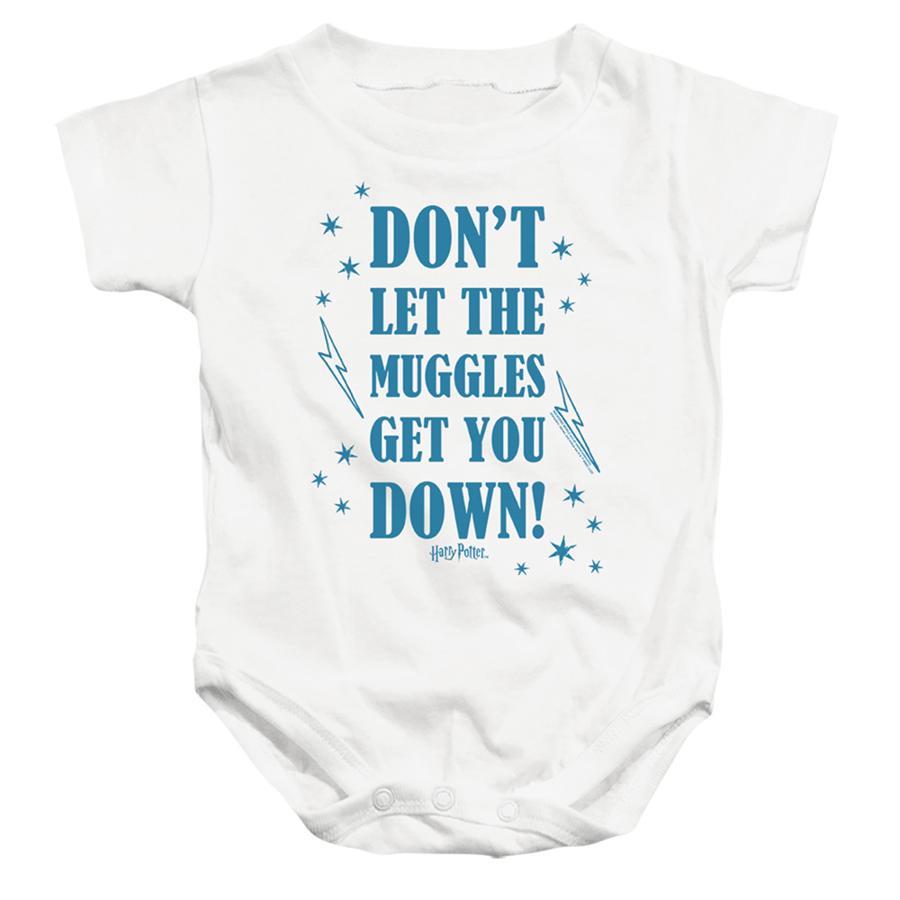 HP8985-SS-3 Harry Potter Muggles 2 Infant Snapsuit, White - Large - 18 Month