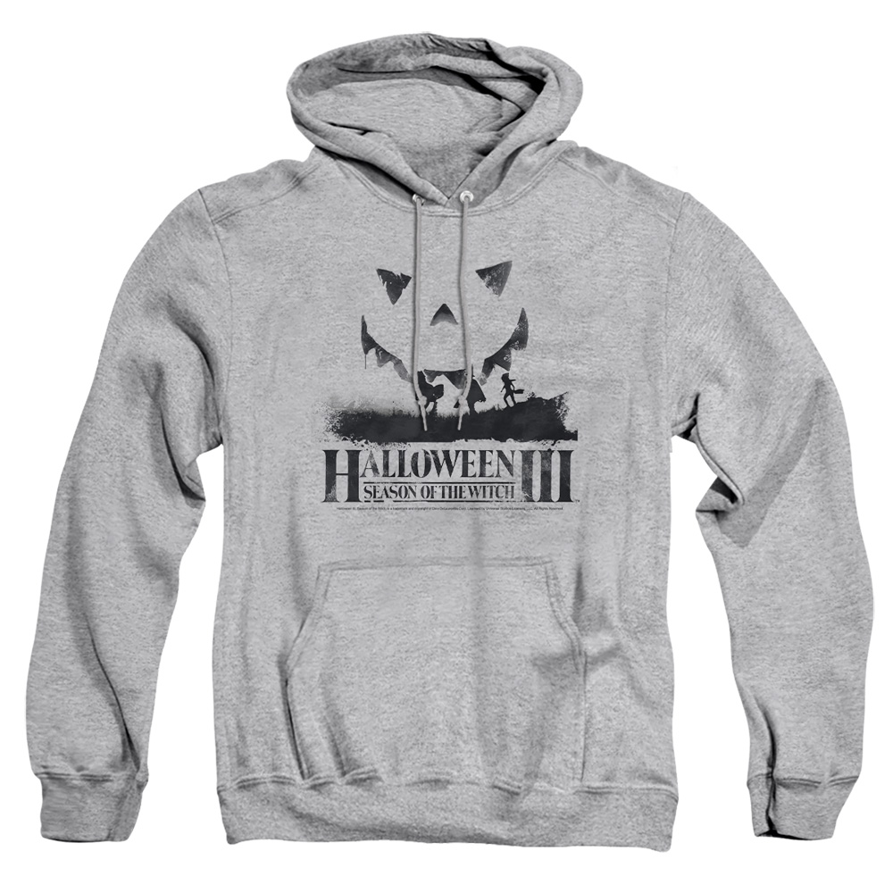 UNI493-AFTH-4 Halloween III Silhouette Adult Pullover Hoodie, Athletic Heather - Extra Large