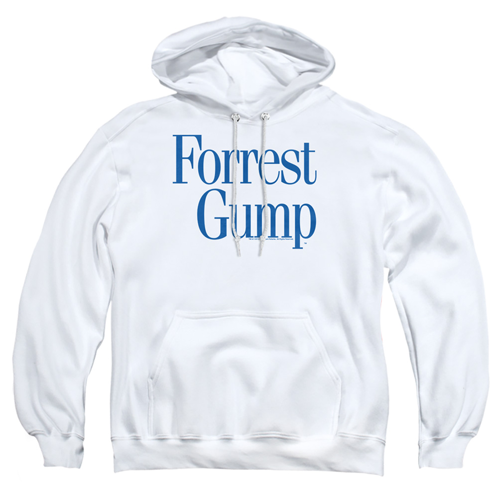 PAR199-AFTH-3 Forrest Gump Logo Adult Pullover Hoodie, White - Large