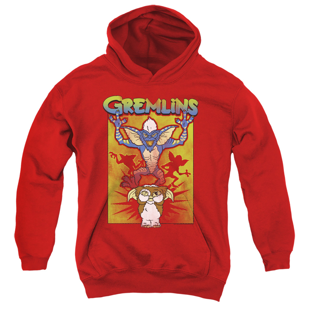 WBM864-YFTH-4 Gremlins Be Afraid Youth Hooded Sweatshirt, Red - Extra Large