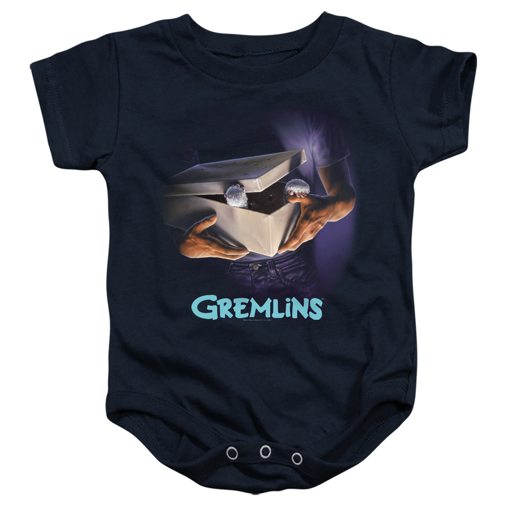 WBM949-SS-1 Gremlins Original Poster Infant Snapsuit, Navy - Small - 6 Month