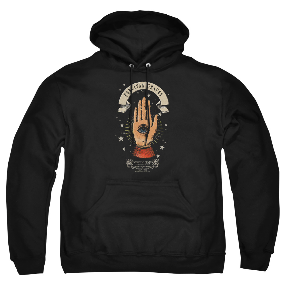 WB236-AFTH-3 Fantastic Beasts Percival Graves Adult Pullover Hoodie, Black - Large